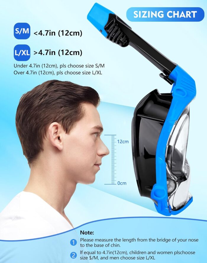 VGKE Full Face Snorkel Mask for Adults, 180 Degree HD Panoramic View Snorkeling Gear with Waterproof Phone Pouch, Anti-Leak & Anti-Fog, Breathe Freely Suitable for Men/Women - Image 2