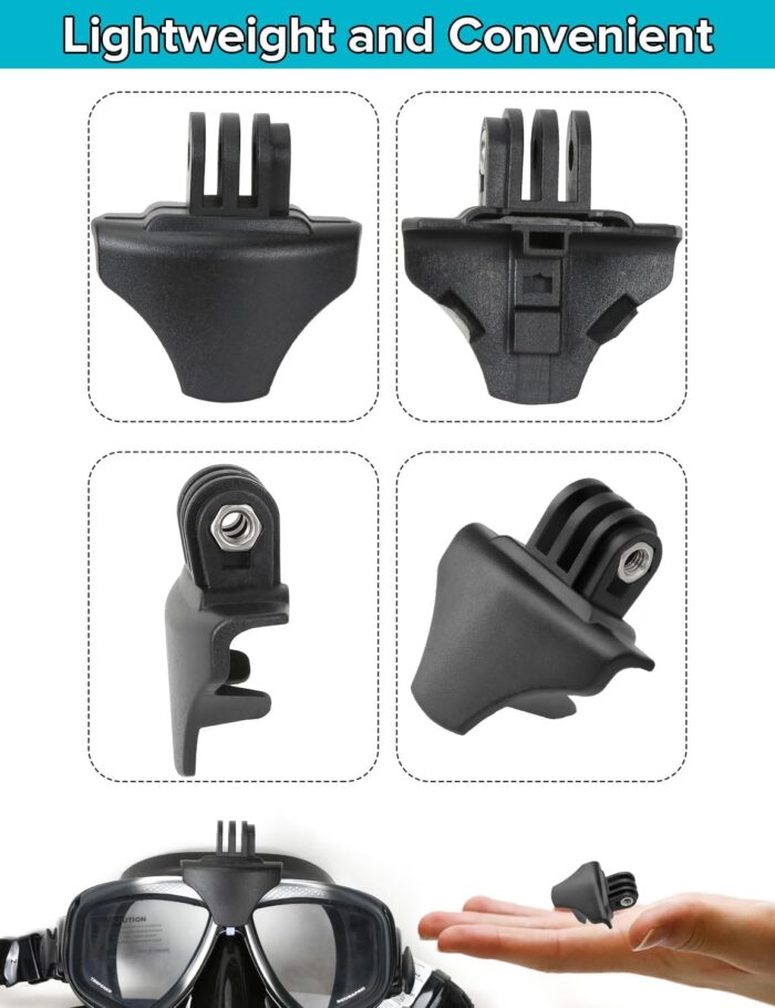 Dive Mask Mount for Go Pro, Universal Diving Camera Attachment, Diving Mount Compatible with Popular Dual Lens Masks - Image 5