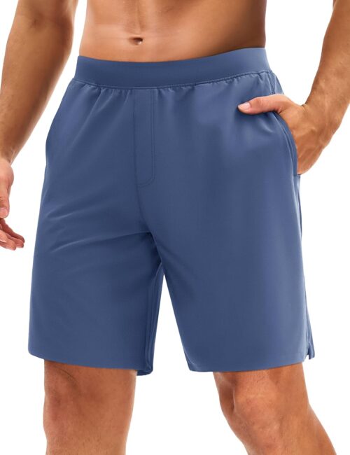 MAGCOMSEN Men's Athletic Running Shorts 8" Quick Dry Lightweight Workout Gym Sports Hiking Shorts UPF 50+ with 3 Pockets