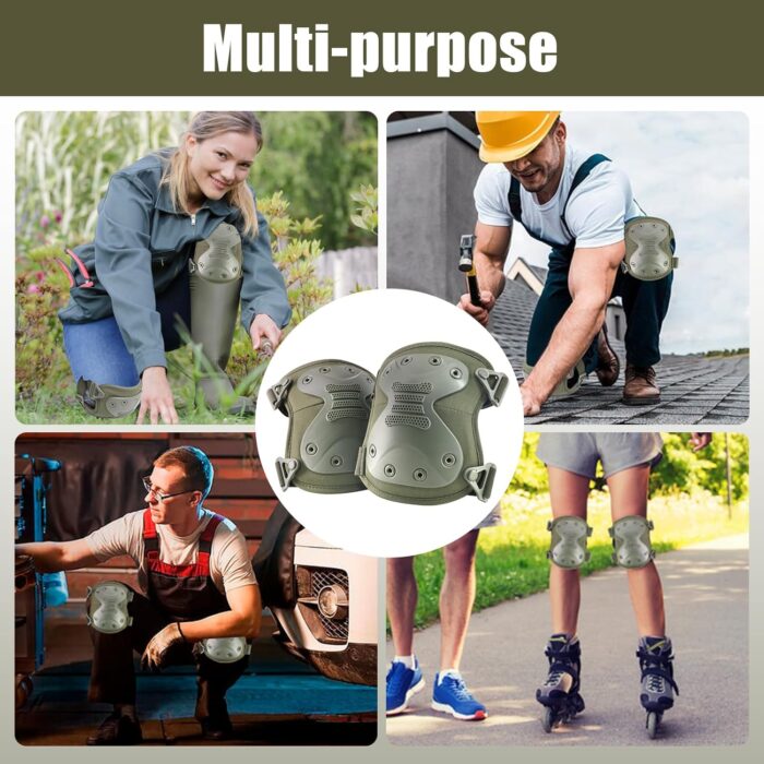 Tactical Professional Combat Knee Protective Pads Set Advanced Tactical Gear Set for Outdoor CS Paintball Game Cycling Safety Skateboarding Gear Skates Airsoft Hunting Knee Protection Guard Pads - Image 3