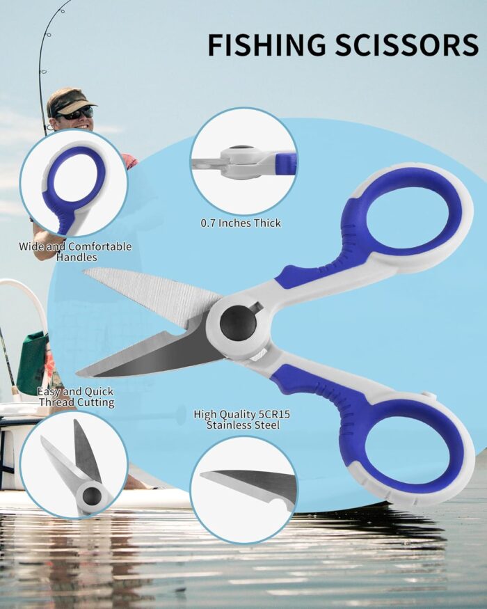 Fishing Tool Kit - Fishing Pliers, Hook Remover, Fish Gripper，Fish Scale, Fish Knife, Saltwater Fishing Gear with Sharpeners, Best Gifts for Men - Image 6