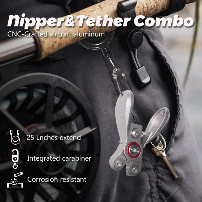 Portable Fishing Line Cutter Mini Stainless Steel Braid Line Remover Scissors Clipper Nippers Quick Fly Fishing Knot Tying Tool Accessories with Retractors Small Mono and Fluoro Lines Cutters - Image 4