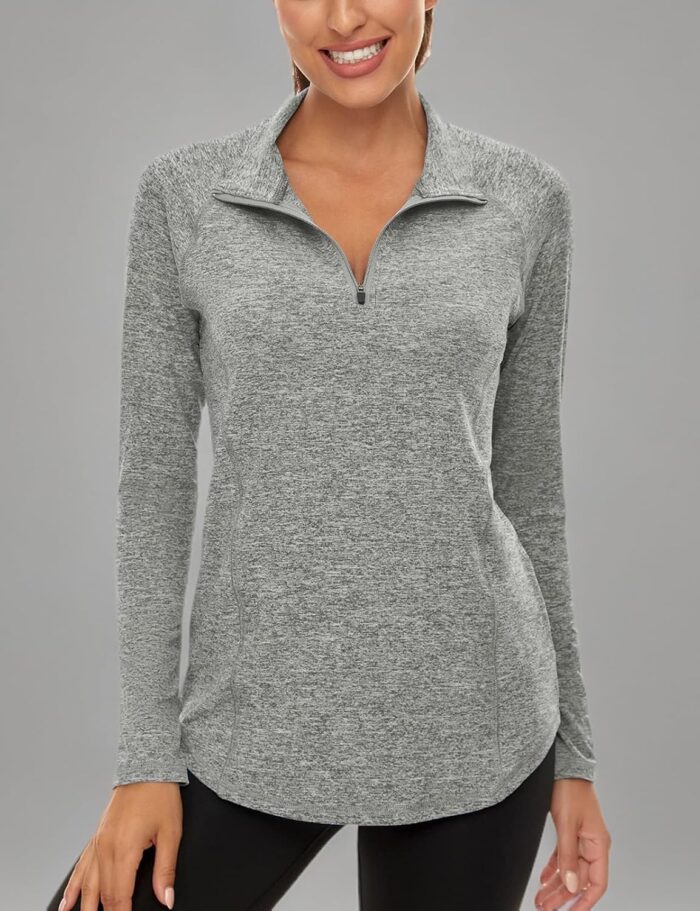 LURANEE Womens UPF 50+ Long Sleeve 1/4 Zip Pullover Athletic Hiking Running Workout Tops - Image 6