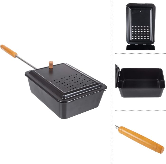 Campfire Popcorn Popper - Old Fashioned Popcorn Maker with Nonstick Finish and Extended Handle - Camping Gear and Campfire Cooking Equipment by Great Northern Popcorn (Black) - Image 5