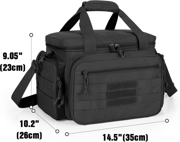 DSLEAF Tactical Gun Range Bag for 4 Handguns, Pistol Shooting Range Bag with 6X Magazine Slots and Extra Pockets for Ammo and Essentials - Image 6