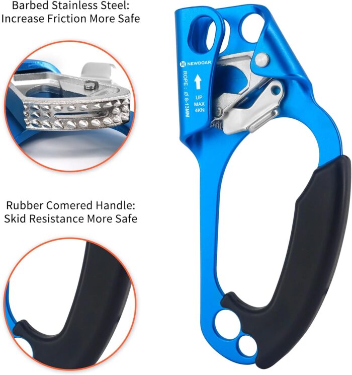 NewDoar UIAA & CE Certified Hand Ascender Rock Climbing Tree Arborist Rappelling Gear Equipment Rope Clamp for 8~13MM Rope - Image 5