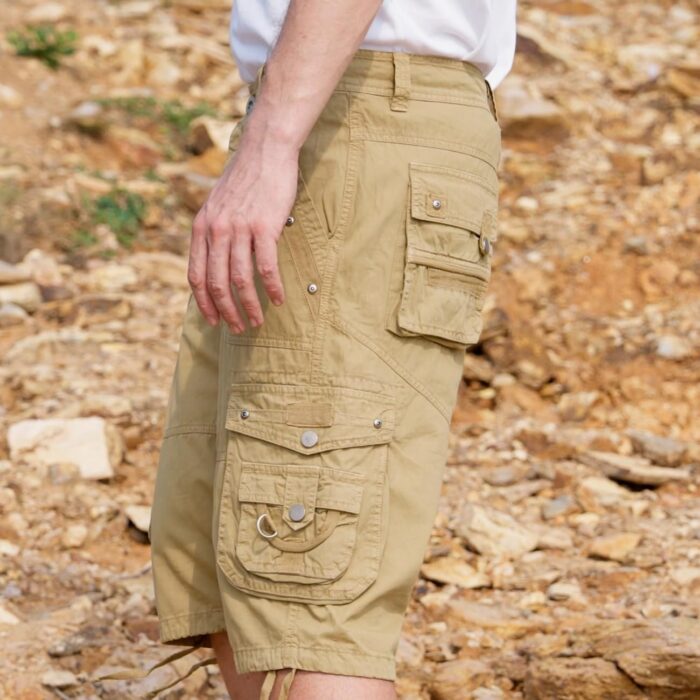 Men's Ripstop Cargo Shorts-Long Cotton Twill Straight Leg for Work Outdoor - Image 3