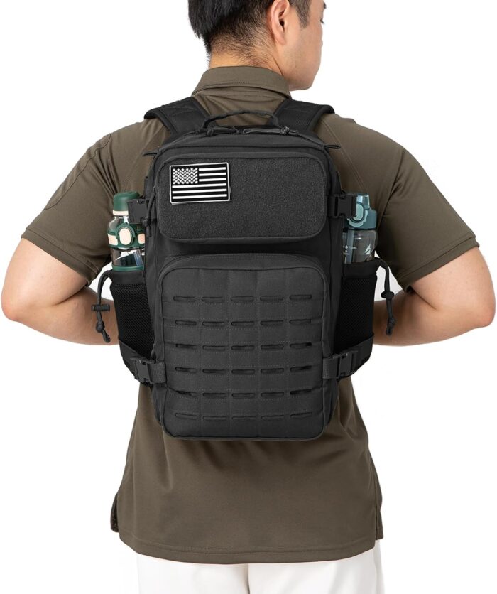 QT&QY 25L/35L/45L Military Tactical Backpack For Men Molle Daypack 3 Day Bug Out Bag Hiking Rucksack With Bottle Holder - Image 4