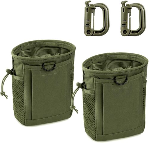 Tactical Molle Dump Pouch, Magazine Recovery Pouch Drastring Ammo Bag Belt Utility Fanny Adjustable Military Holster Bag Outdoor for Airsoft Paintball Hunting Gear with D-Ring Grimlock