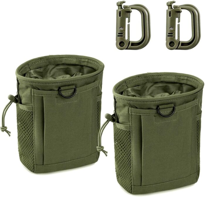 Tactical Molle Dump Pouch, Magazine Recovery Pouch Drastring Ammo Bag Belt Utility Fanny Adjustable Military Holster Bag Outdoor for Airsoft Paintball Hunting Gear with D-Ring Grimlock