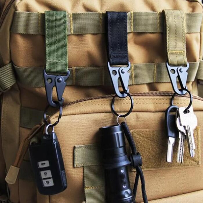 3 pieces Outdoor Tactics belt key clip Nonlocking Tactical Keychain Belt Clip Locking mountaineering carabiner strap Carabiner Clip - Image 3