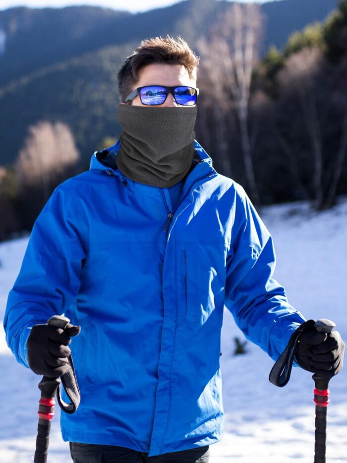 4 Pieces Winter Neck Warmers Fleece Gaiter Windproof Face Covering - Image 2