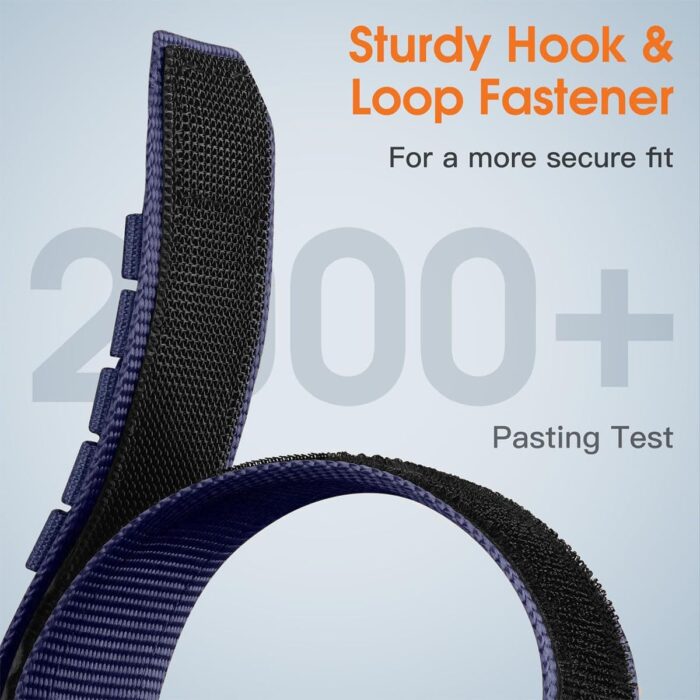 Rugged Nylon Sport Watch Band 20mm 22mm Quick Release Watch Strap Mountaineering Style Replacement Watch Strap 5 Colors (Black/Army Green/Navy blue/Grey/Orange) for Men Big Wrist - Image 7