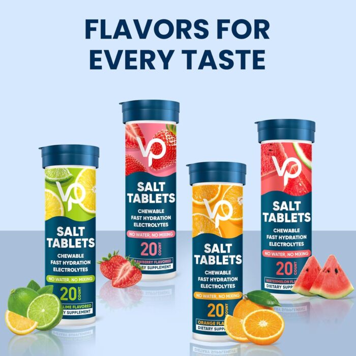 Venture Pal Chewable Electrolyte Tablets, Fast-Dissolve Sugar-Free Stick Salt Tablets - Variety Pack for Rapid Hydration, Outdoor Running, Hiking, Sports | Keto & Vegan Friendly | 80 Count (4 Pack) - Image 6