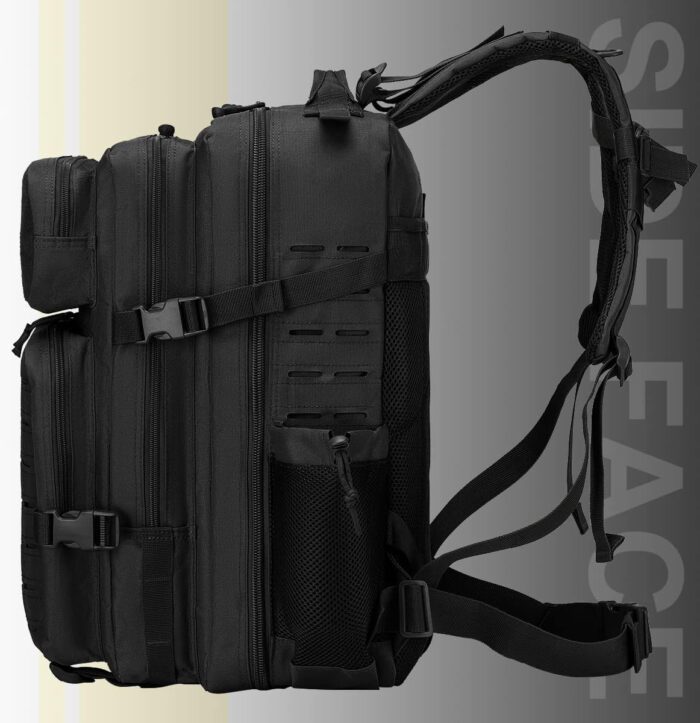 50L Military Tactical Backpack for Men,Water Resistant Day Backpack Molle Army 3 Days Assault Pack Bug Out Bag,Heavy Duty Hiking Treeking Rucksack Black - Image 6
