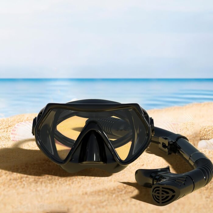 Snorkeling Gear for Adults, JRing Snorkel Mask Set with 180 Degree Tempered Glass Anti Fog Goggles Scuba Dry Top Snorkel for Swimming, Scuba Diving Mask for Men Women - Image 7