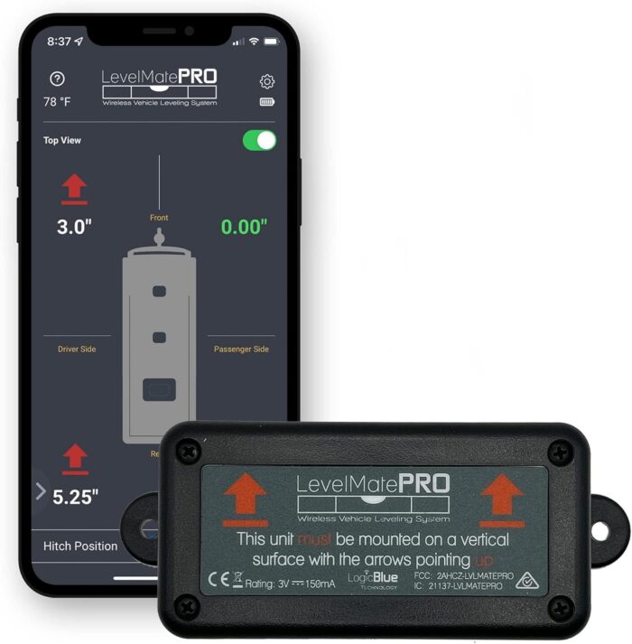 LogicBlue Technology LevelMatePRO Wireless RV Leveling System, Bluetooth Leveler for Campers, Must-Have Accessory for Travel Trailers, Effortless Setup for Phones with App