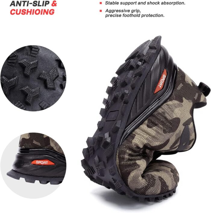 Kricely Men's Trail Running Shoes Fashion Walking Hiking Sneakers for Men Tennis Cross Training Shoe Outdoor Snearker Mens Casual Workout Footwear - Image 5