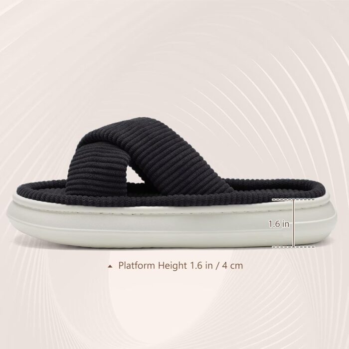 NineCiFun Platform Slippers for Women Indoor and Outdoor Women's Summer Slippers Open Toe Slide House Bedroom Shoes - Image 4