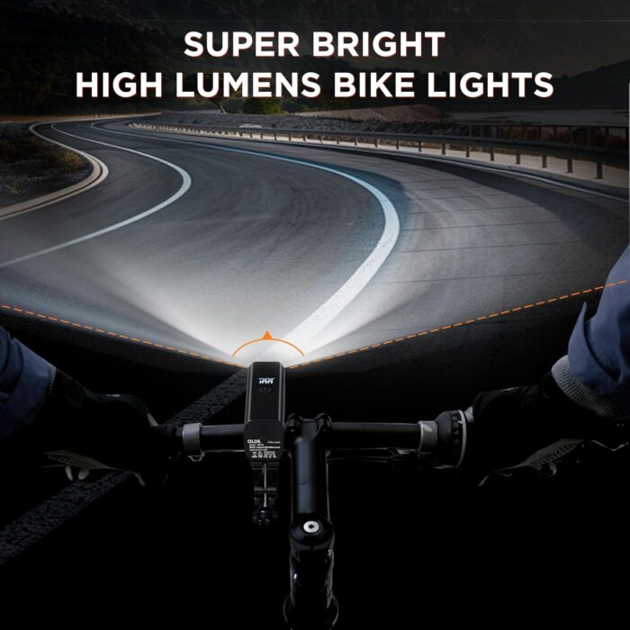 2025 New Bike Lights for Night Riding, Aluminum 1200 Lumens Rechargeable Super Bright Bicycle Headlight and Back Taillight, Waterproof LED Display 6+4 Modes Bicycle Lights Sets - Image 2