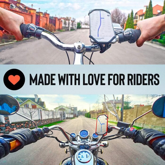 Upgraded 2024 Bicycle & Motorcycle Phone Mount - The Most Secure & Reliable Bike Phone Holder for iPhone, Samsung or Any Smartphone. Stress-Resistant & Highly Adjustable. x10 to Safeness & Comfort - Image 6