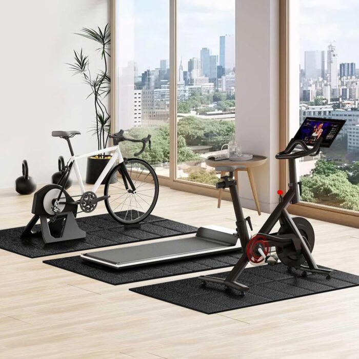 Bike Treadmill Walking Pad Mat 63x30,Compatible with Peloton, 1/4" Thick Bike mat for Hardwood Floors Protector, Trainer Pad for Under Stationary Bike on Carpet, Exercise Mat, Noise Shock Absorption - Image 2