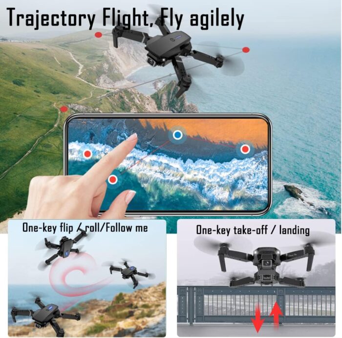 2025 Foldable Drone with 1080P Dual Camera for Adults, RC Quadcopter WiFi FPV Live Video, Altitude Hold, Beginner One Key Take Off/Land -E88 - Image 3