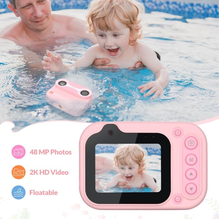 Bestrip Kids Underwater Camera, 1080P HD Waterproof Digital Camera with 2.4" IPS Screen, Birthday Gifts for Boys Girls Children, Toddler Cameras Toys for 3 4 5 6 7 8 9 - Image 3