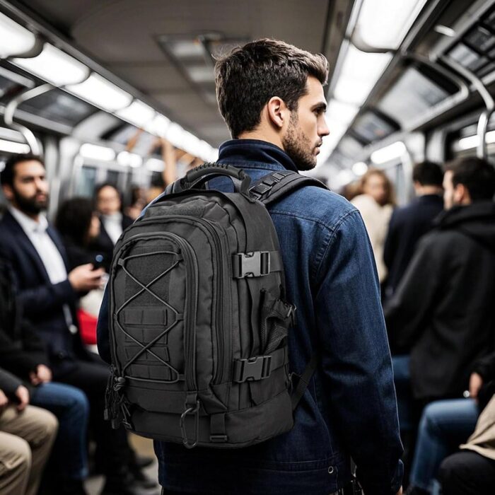 Tactical Backpack Military Army Daypack - Assault Pack for Men Molle Backpacks Bug Out Bag 3 Day Pack for Hiking Camping Travel Hunting Rucksack Trekking Black - Image 2