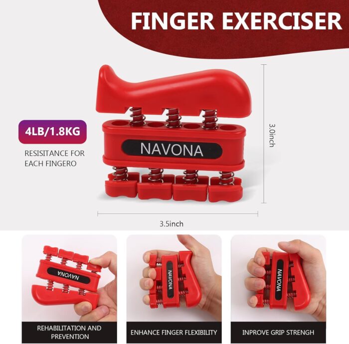 13 PCS Grip Strength Trainer Kit, Hand Gripper Strengthener, Forearm Strengthener, Finger Strengthener, Finger Exerciser, Stress Relief Ball, Forearm Workout Ring for Muscle Building and Injury Recover - Image 4