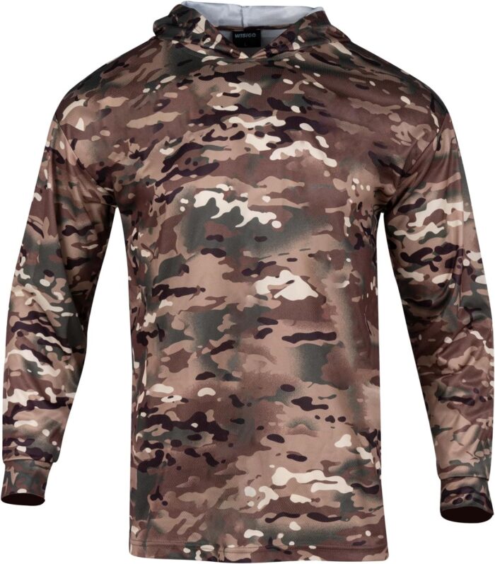 3pcs Men's Hunting Camo Shirts,Camouflage Long Sleeve Hooded Shirts for Men Lightweight Fishing Hiking Camping - Image 4