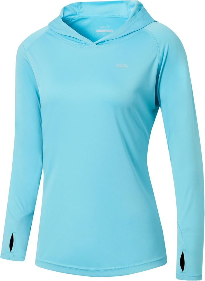 Willit Women's UPF 50+ Sun Protection Hoodie SPF Shirt long sleeve Hiking Fishing Outdoor Shirt Lightweight Hoodie