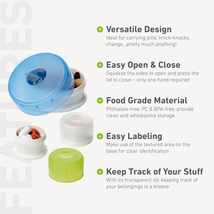 humangear GoTubb | Hard Container | Easy Open | Food-Safe Material, Clear/Green/Blue, Small - Image 4