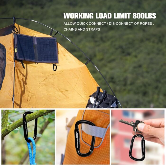 Carabiner Clip - Heavy Duty Carabiners Carabeaner D Ring Shape,Key Chain Clip Hook,Keychain Clip,Multipurpose for Camping, Hiking,Backpacking or Other Outdoor Activities. - Image 3
