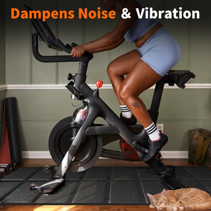 Bike Treadmill Walking Pad Mat 63x30,Compatible with Peloton, 1/4" Thick Bike mat for Hardwood Floors Protector, Trainer Pad for Under Stationary Bike on Carpet, Exercise Mat, Noise Shock Absorption - Image 4