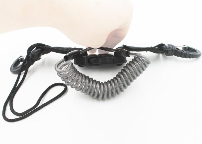 YYST One Stainless Steel Scuba Diving Lanyard Stainless Steel Spring Coiled Lanyard with Quick Release Buckle for Cameras and Dive Lights - Image 4