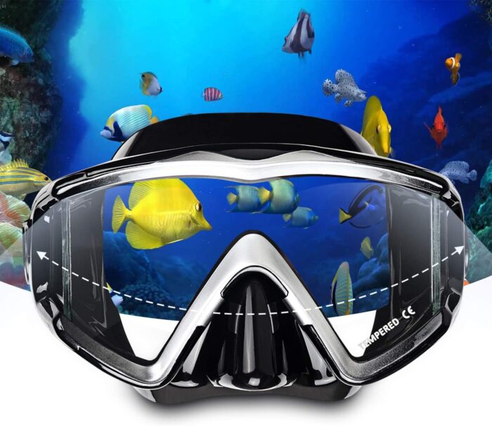 Adult Pano 3 Scuba Diving Mask, Tempered Glass Snorkel Mask Anti-Fog Swim Mask No Leakage Swim Goggles with Nose Cover Snorkeling Gear for Snorkeling, Freediving, Swimming - Image 5
