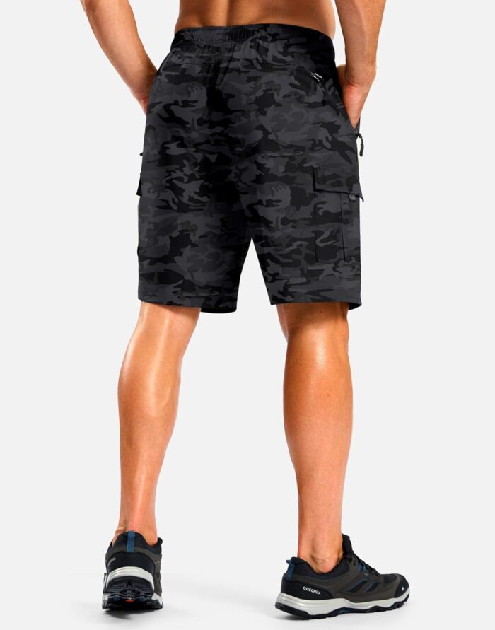 Pudolla Men's Hiking Cargo Shorts with 5 Pockets Lightweight 9" Outdoor Work Casual Shorts for Men Travel Fishing - Image 3