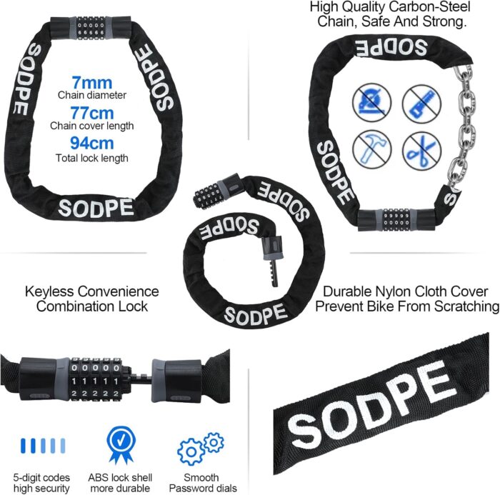 Bicycle Accessories - USB Rechargeable Light Set, Lock, Water Cup Seat, Bag, Bell - Image 3