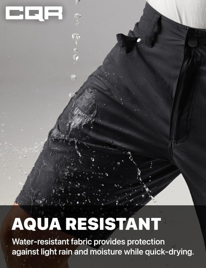 CQR Men's Stretch Utility Shorts, Lightweight Quick Dry Casual Shorts, Hiking Golf Cargo Shorts with Zipper Pockets - Image 6