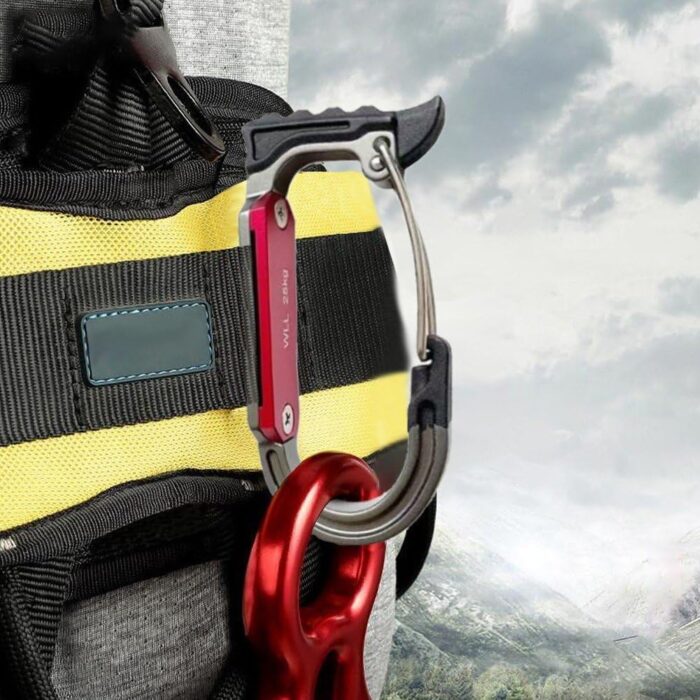 Climbing Carabiners, Mountaineering Quickdraw Carabiner, Large D Shaped Carabiner Gear Clip Hook Climbing Harness Accessories - Image 2
