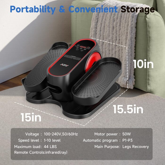 AXV Under Desk Elliptical Exercise Machine,Electric Ellipse Leg Exerciser As Seen On TV,Training Machines While Sitting for Seniors Home,Portable,Quiet, with Remote Control - Image 9