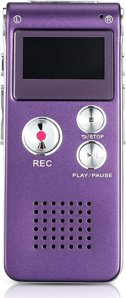 Ghost Hunting Equipment Paranormal Equipment for Ghost Hunting Digital EVP Voice Activated Recorder Rechargeable Recorder Device with Microphone, 8GB(Purple)