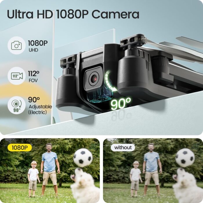 Holy Stone HS440 Foldable FPV Drone with 1080P WiFi Camera for Adult Beginners and Kids; Voice Gesture Control RC Quadcopter with Modular Battery for long flight time, Auto Hover, Carrying Case - Image 2