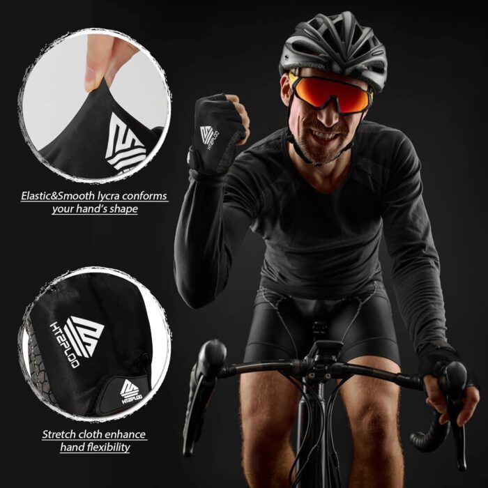Bike Gloves for Men Women with Anti-Slip Shock-Absorbing Pad, Light Weight Half-Finger Cycling Gloves - Image 4