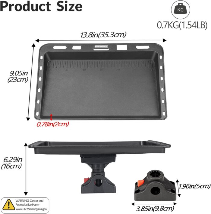 QualyQualy Boat Cutting Board Bait Cutting Table for Boat, Fish Cleanning Station with Side Deck Mount, Fishing Fillet Table with Plier Storage and Knife Slot, UV-Resistant Engineered Nylon - Image 6
