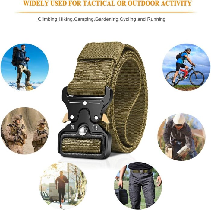 BESTKEE Tactical Belt for Men, 1.5" Military Nylon Work Belt with Quick Release Buckle, Gift with Molle Pouch and Hooks - Image 6