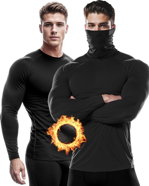 DRSKIN Men's Thermal Compression Shirts or Set Fleece Lined Base Layers Underwear Top & Bottom Sports Athletic Workout Winter