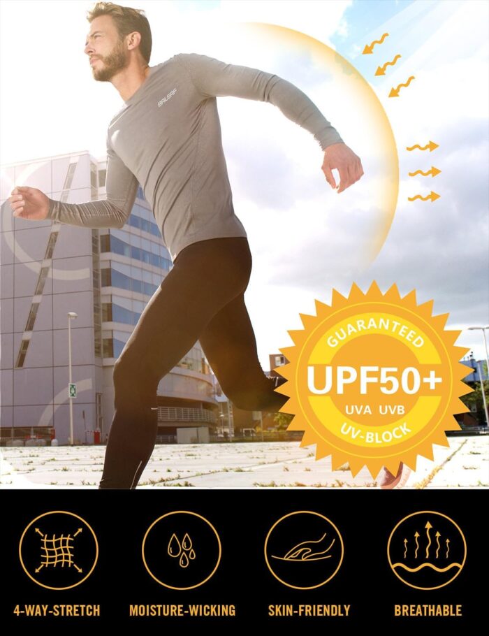 baleaf Men's Sun Protection Shirts UV SPF UPF 50+ Long Sleeve Rash Guard Fishing Running Quick Dry Lightweight - Image 4