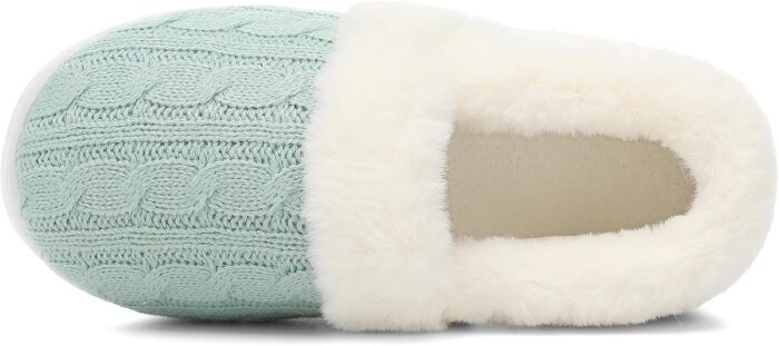 UBFEN Womens Fuzzy House Slippers Warm Bedroom Shoes with Faux Fur Lining Non Slip Memory Foam Slippers for ladies Indoor and Outdoor - Image 6